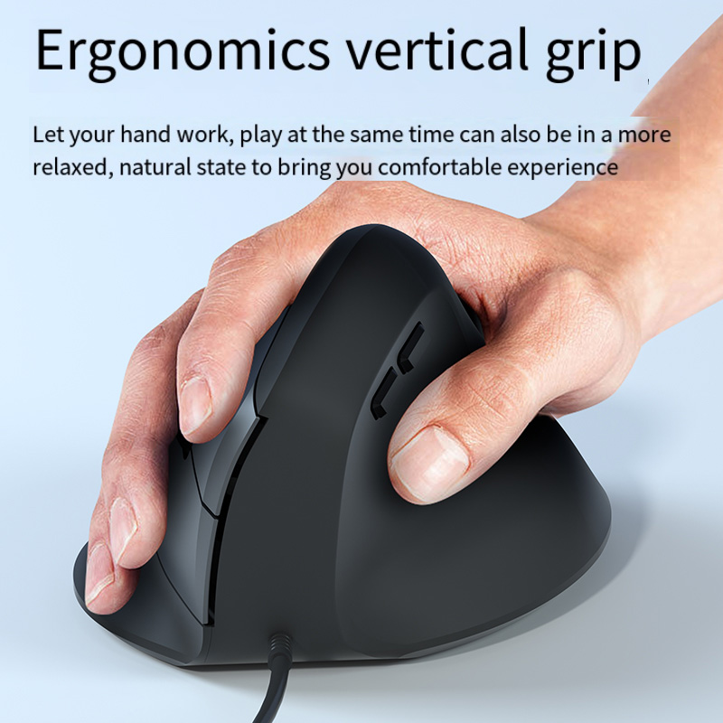 Ergonomic Mouse Vertical - Ratón RGB Vertical con cable para