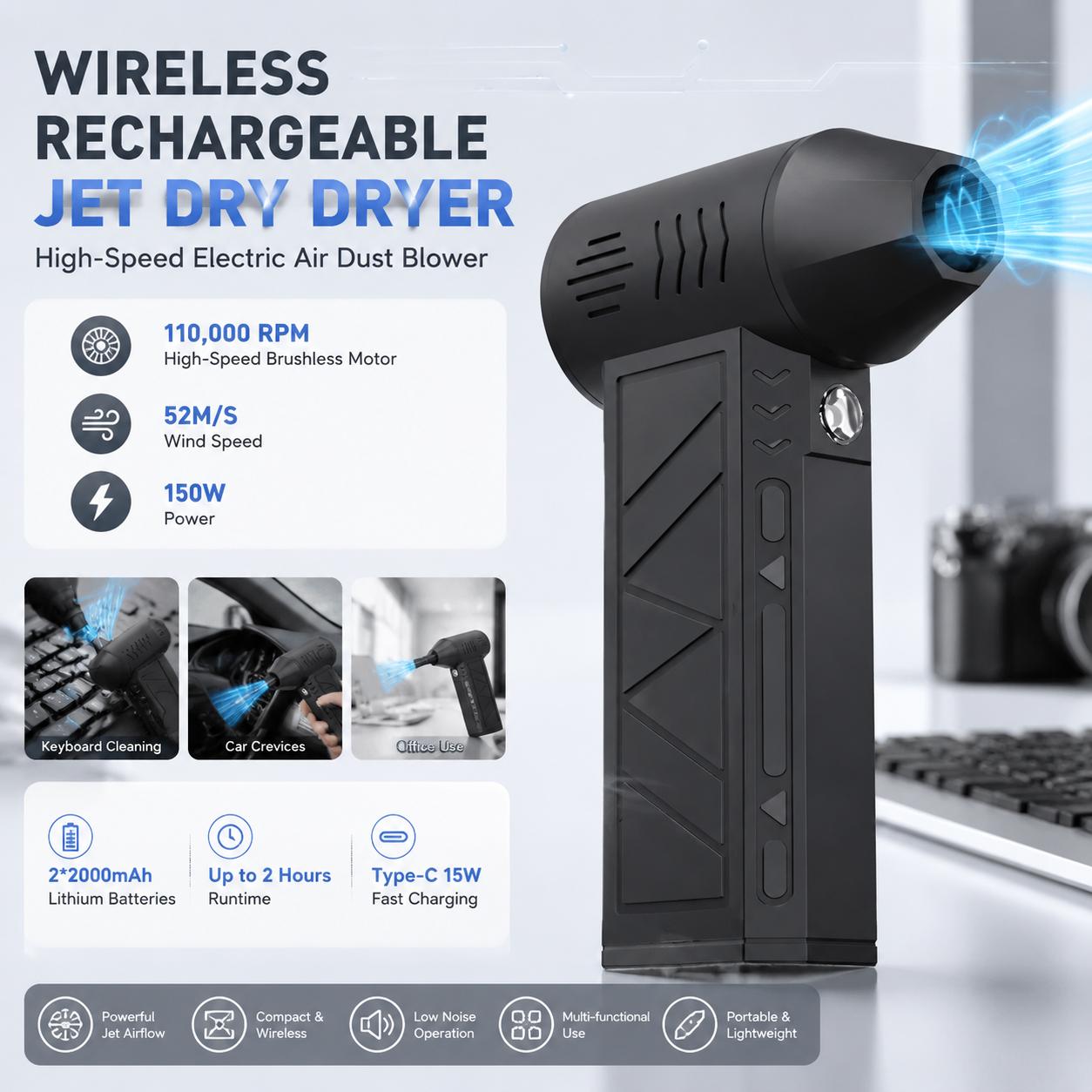 The Office Tech - Soplador de Aire Eléctrico de 110000