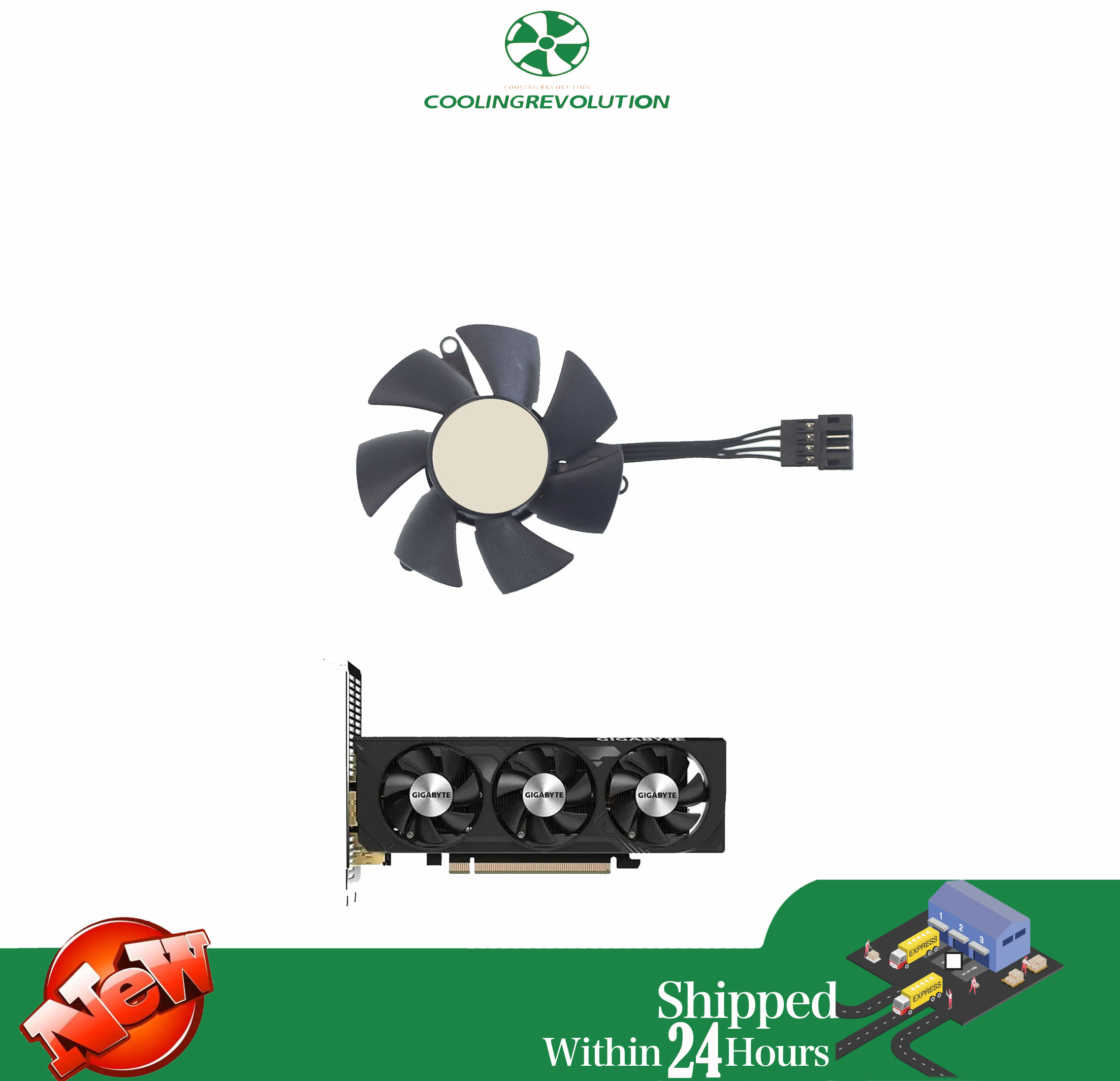 Nvidia Vga Rtx 4060 - Ventilador de tarjeta gráfica para Gigabyte