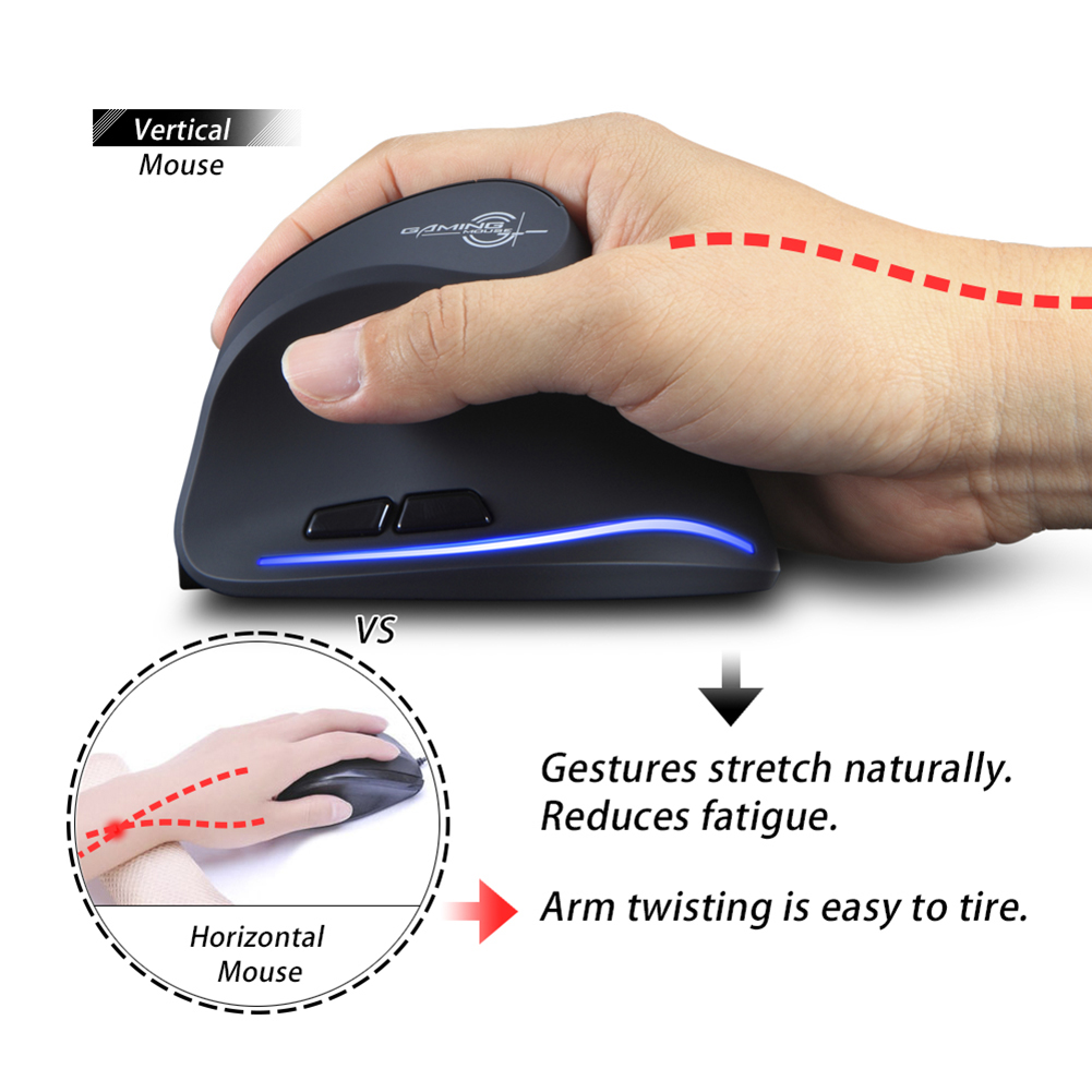 Ergonomic Mouse Vertical - Ratón Inalámbrico Recargable ZELOTES F-35, 3