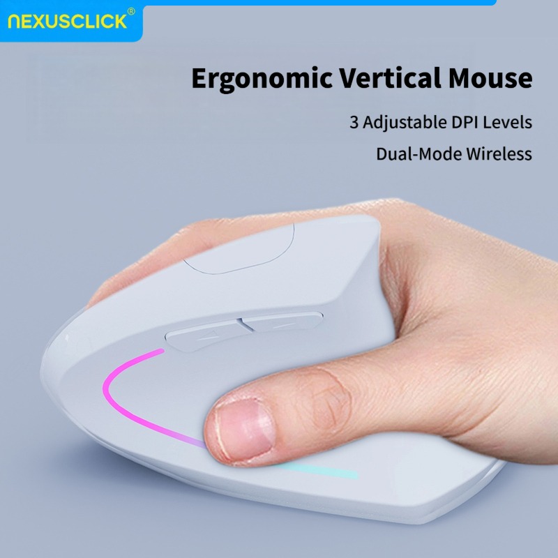 Ergonomic Mouse Vertical - Ratón Inalámbrico Ergonómico Vertical NexusClick, Bluetooth