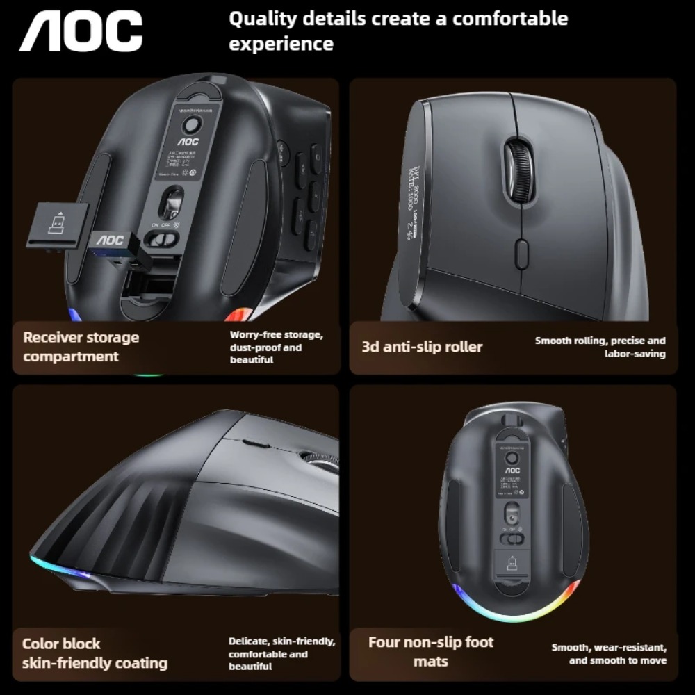 Ratón AOC GM500 con pantalla i - Ergonomic Mouse Vertical reseña y precio