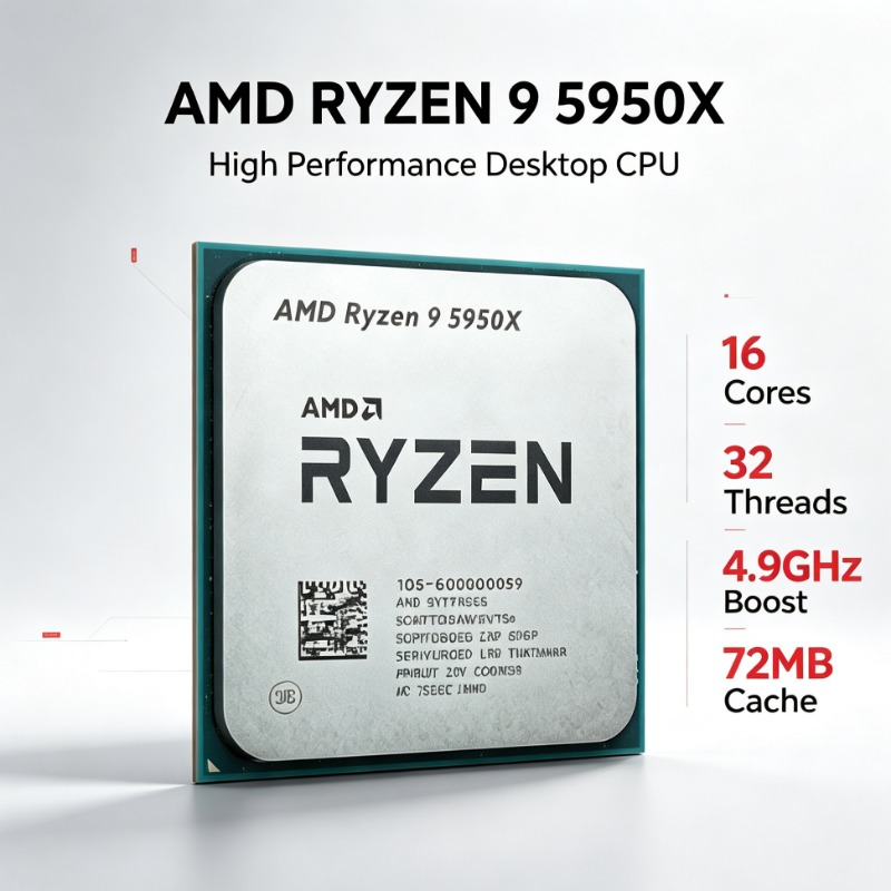 CPU AMD Ryzen 9 5950X de 16 Nú - Amd Cpu Ryzen 9 reseña y precio
